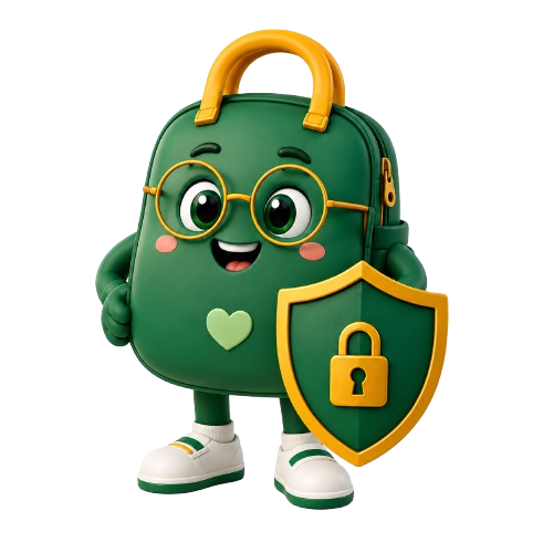Sacó segurando um escudo com cadeado